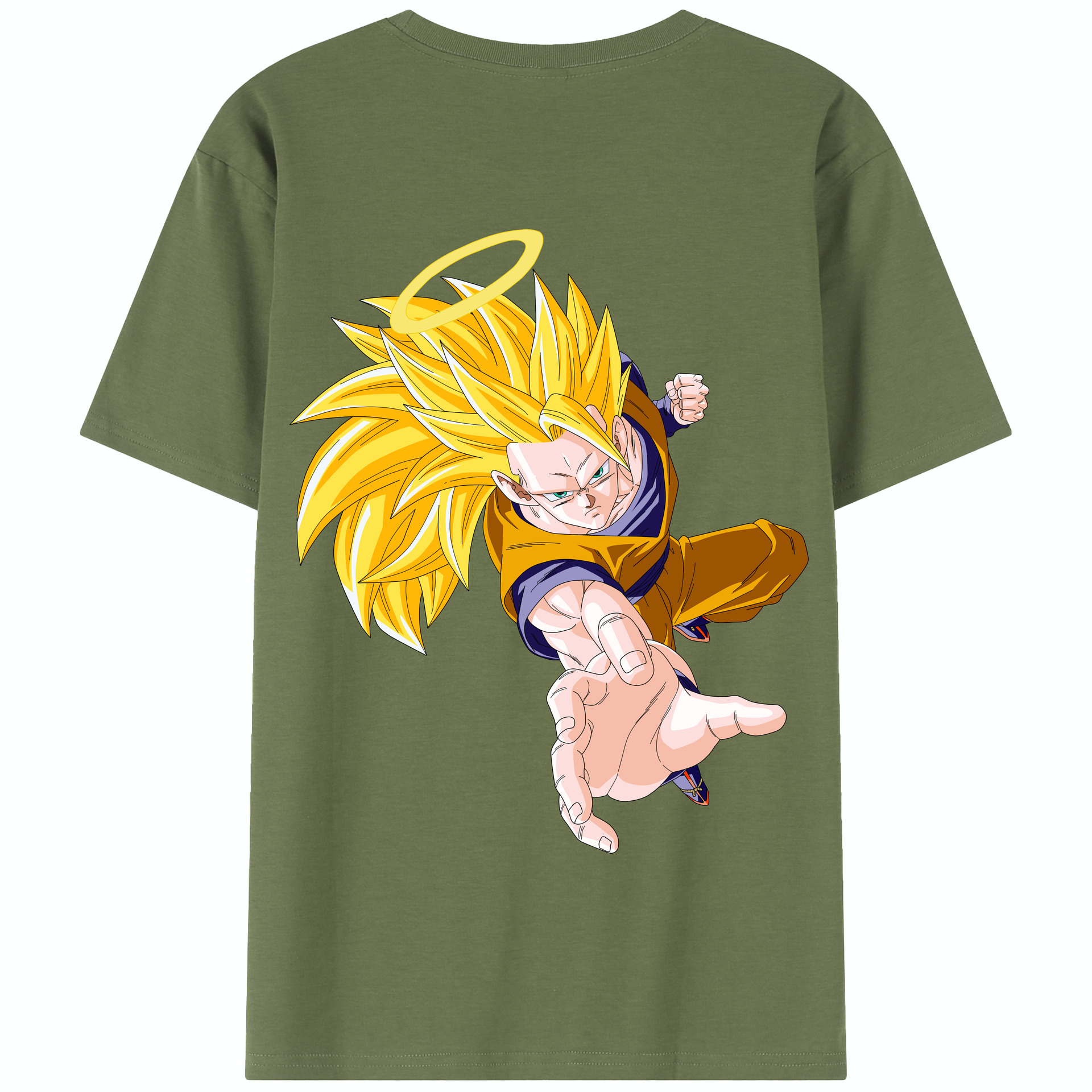 （画像用） ドラゴンボール 孫悟空（そん ごくう）Son Goku カカロット DRAGON BALL Kakarotto 綿100％半袖Tシャツ（背面プリント）